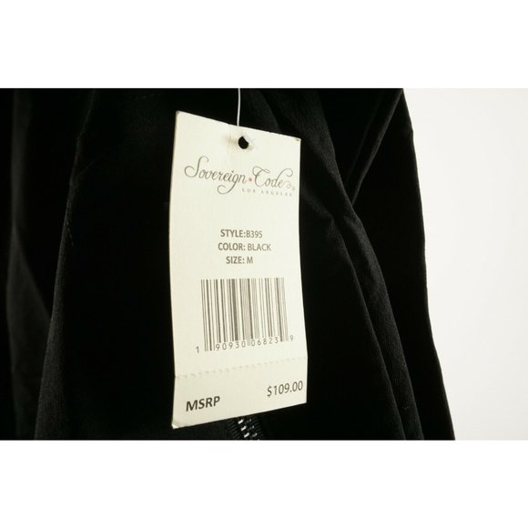 New 109$ Sovereign Code Breeze Men's Medium Black Nylon Full Zip Bomber Jacket - Picture 5 of 12